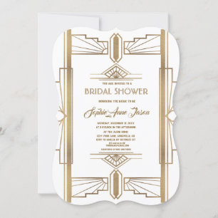 Glamourous 1920s Great Gatsby Bridal Shower Invitation