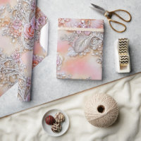 Glamourous 3-D Sparkling ink Flowers Pattern