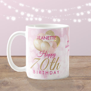 Glamourous 70th Birthday Balloon Coffee Mug