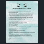 Glamourous Aqua EYELASH EXTENSION CONSENT FORM Flyer<br><div class="desc">Eyelash Extensions Consent forms are perfect for your Lash Extension business. This modern and sophisticated consent form design features a glamourous , minimalistic illustration of a woman's eyelashes a title and a block where you can insert all your informed consent details on a luxury watercolor light blue aqua background. Need...</div>