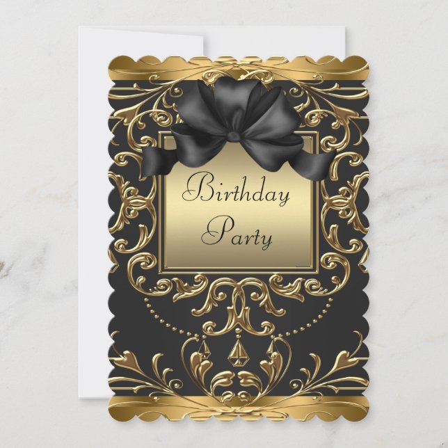 Glamourous Art Deco Birthday Party Invitation (Front)