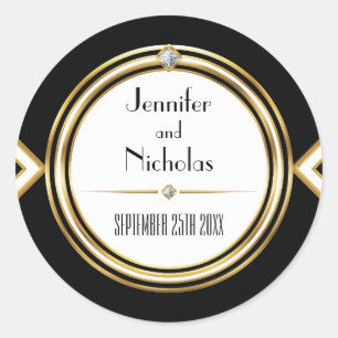 Glamourous ArtDeco Geometric Wedding Envelope Seal