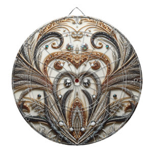 Glamourous Baroque Design with Glitter & Gemstones Dartboard
