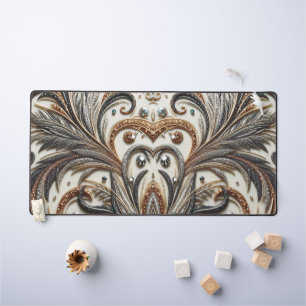 Glamourous Baroque Design with Glitter & Gemstones Desk Mat