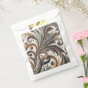 Glamourous Baroque Design with Glitter & Gemstones Favour Bags