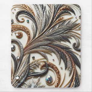 Glamourous Baroque Design with Glitter & Gemstones Mouse Mat