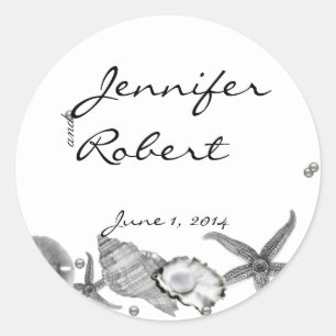 Glamourous Beach in Silver Envelope Seal