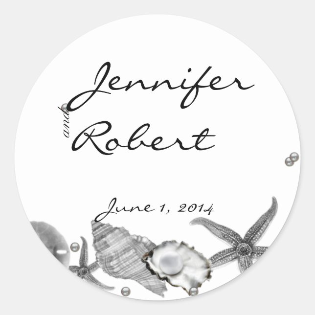 Glamourous Beach in Silver Envelope Seal (Front)