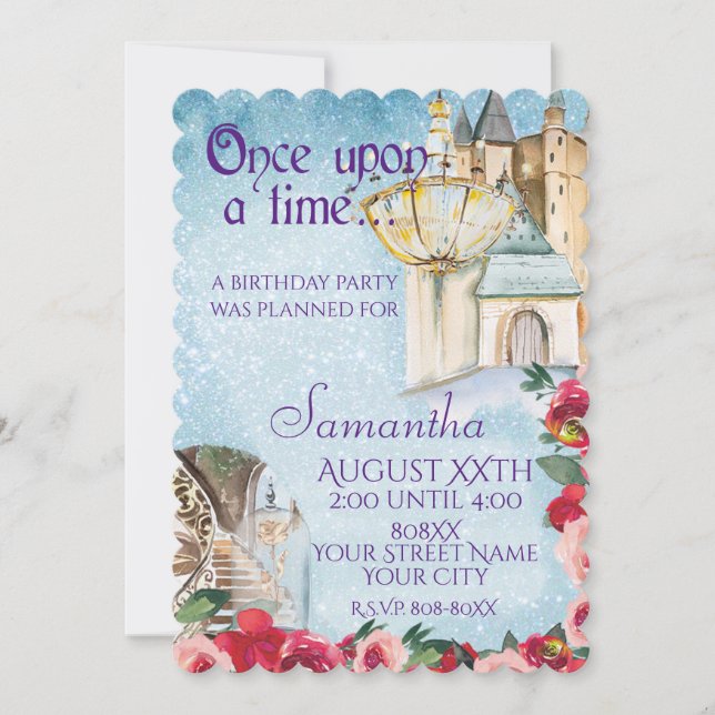 Glamourous Beauty and the Beast Fairy Tale Theme Invitation (Front)