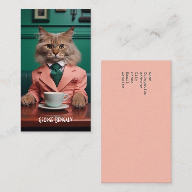 Glamourous Bengal Cat  Business Card (Front/Back)