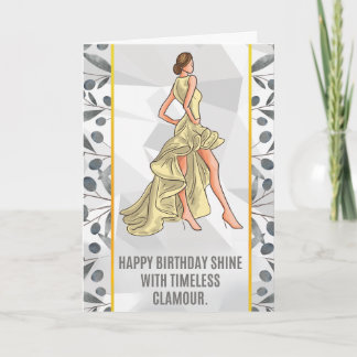 “Glamourous Birthday Card – Elegant Fashion