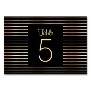 Glamourous Black And Gold Template Modern Elegant Table Number