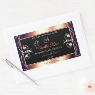 Glamourous Black and Rose Brown Logo Product Label