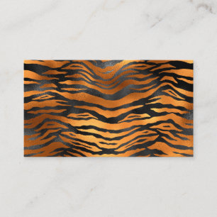 Glamourous Black Brown Tiger Stripes Animal Print Business Card