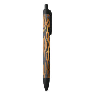 Glamourous Black Brown Tiger Stripes Animal Print Ink Pen