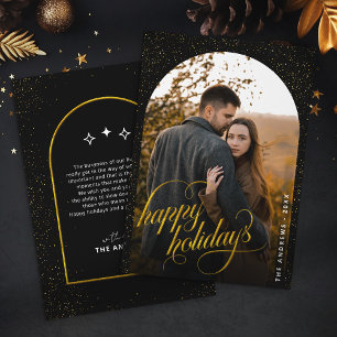 Glamourous Black & Gold Glitter  Holiday Arch Phot