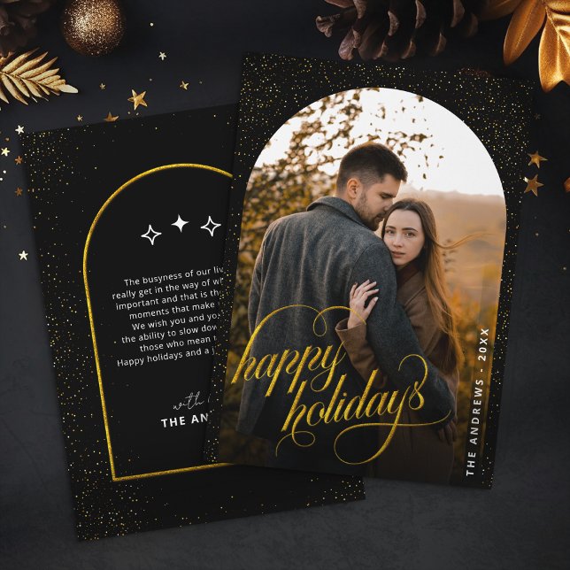 Glamourous Black & Gold Glitter  Holiday Arch Phot (Creator Uploaded)