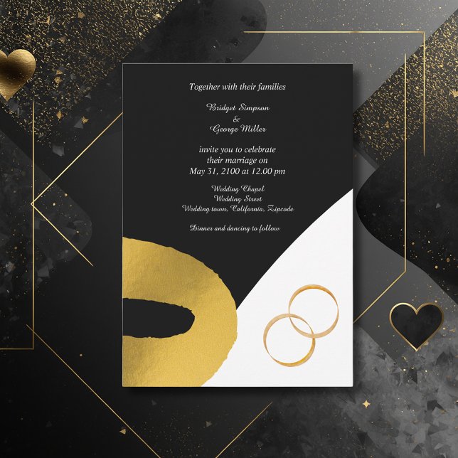 glamourous black gold wedding decor invitation     (Creator Uploaded)