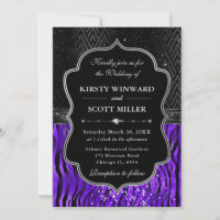 Glamourous Black Purple Tiger Stripes Wedding