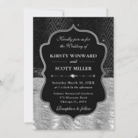 Glamourous Black Silver Tiger Stripes Wedding