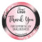 Glamourous Black With Pink Glitter Thank You Logo