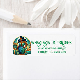 Glamourous Black Woman Festive Stylish Christmas