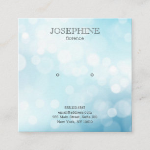 Glamourous Blue Bokeh Jewellery Stud Earring Displ Square Business Card