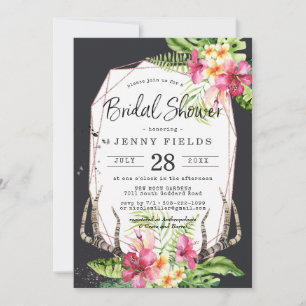 Glamourous Boho Tropical Deer Antler Bridal Shower
