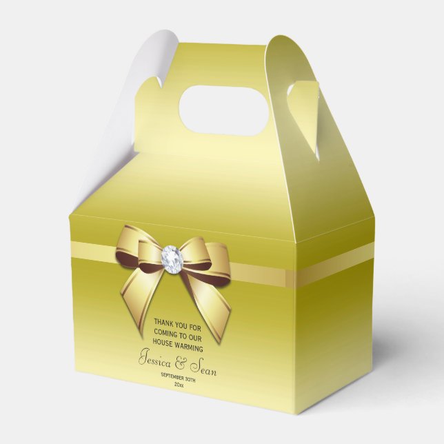 Glamourous Bow & Ribbon House Warming Favour Box (Front Side)