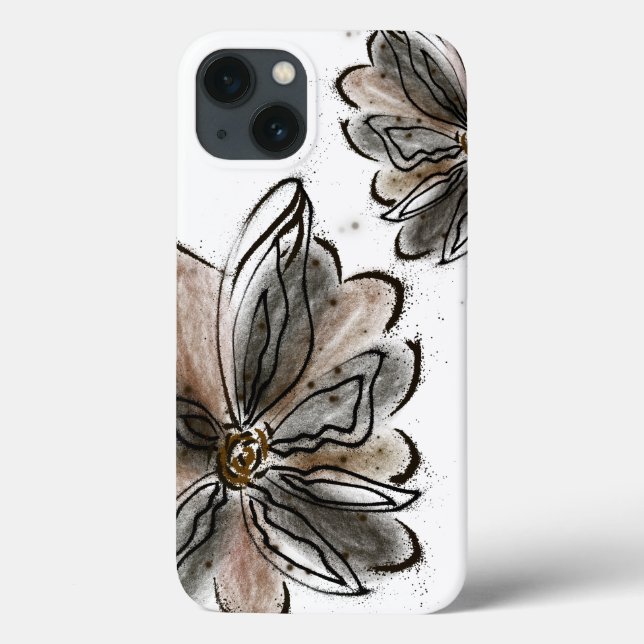 Glamourous brown flower painting Case-Mate iPhone case (Back)