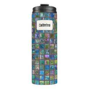 Glamourous Ceramic Tiles Custom Name Thermal Tumbler