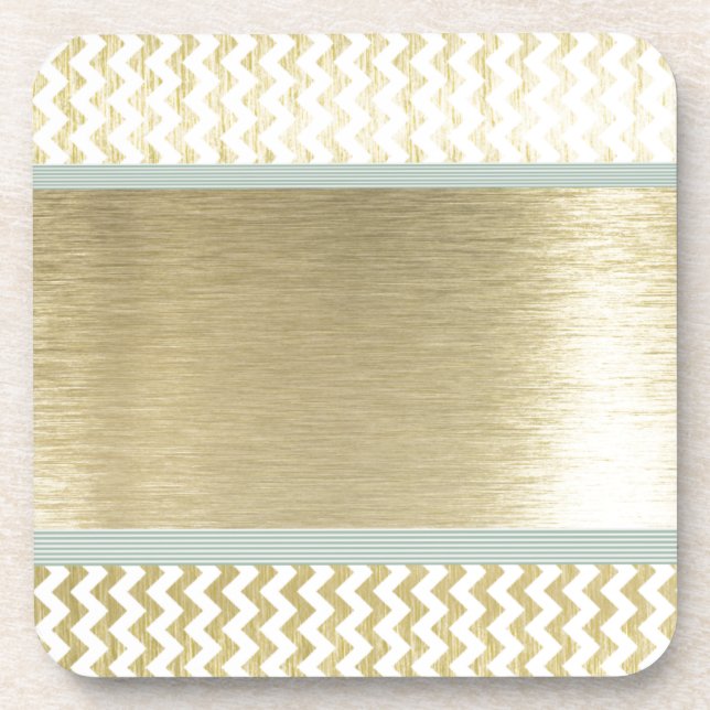 Glamourous chevron gold coaster (Front)