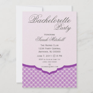 Glamourous Chic Bachelorette Party Invite, Purple Invitation