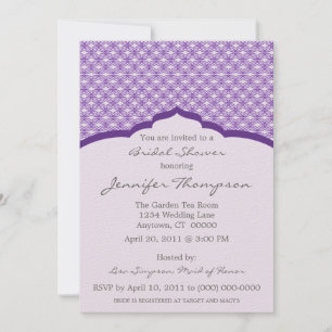 Glamourous Chic Bridal Shower Invitation, Purple Invitation