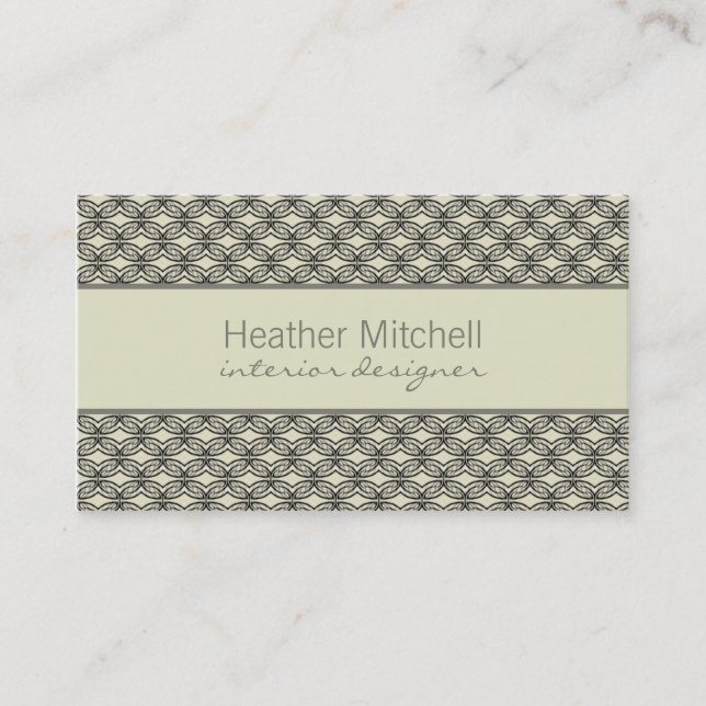 Glamourous Chic Business Card, Ivory and Grey Business Card (Front)