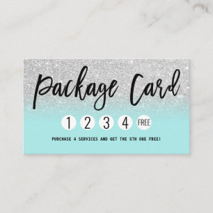 Glamourous Chic Mint Silver Glitter Modern Loyalty