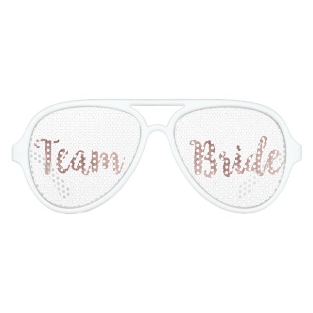 Glamourous Chic Rose Gold Team Bride Sunglasses (Front)