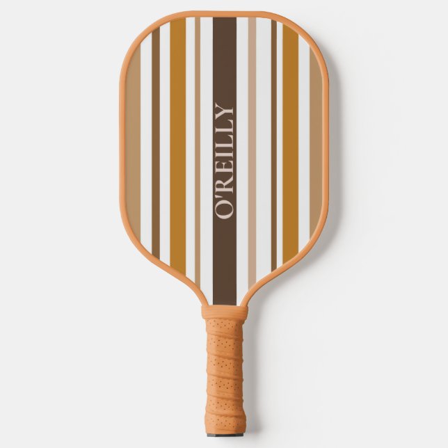 Glamourous Chic Stripe Pattern | Modern Monogram  Pickleball Paddle (Front)