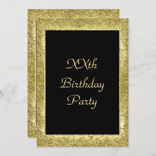 Glamourous Classy Gold & Black Birthday Invitation