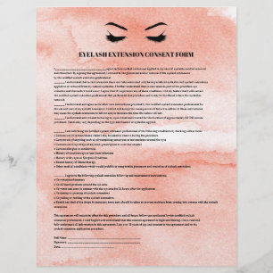Glamourous Coral EYELASH EXTENSION CONSENT FORM Flyer