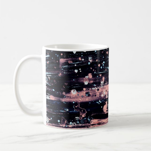 Glamourous Dark Grey Pink Spotlight Coffee Mug (Left)