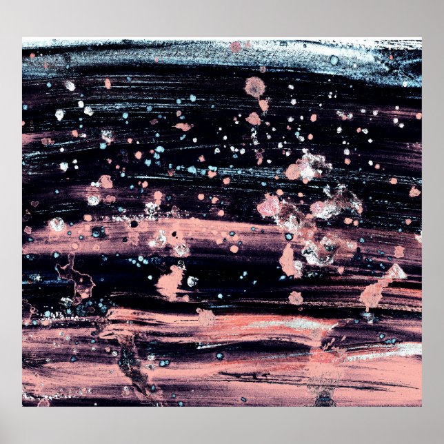 Glamourous Dark Grey Pink Spotlight Poster (Front)