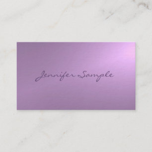 Glamourous Design Elegant Purple Elite Plain Business Card