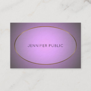 Glamourous Design Purple Gold Elite Plain Luxury Business Card
