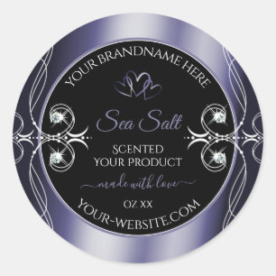 Glamourous Diamonds Black Blue Decor Product Label