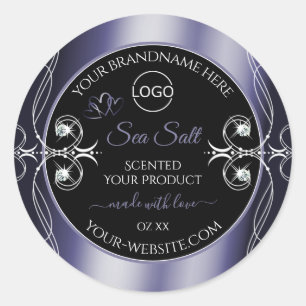 Glamourous Diamonds Black Blue Product Labels Logo