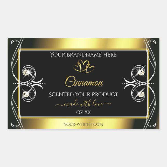 Glamourous Diamonds Black Gold Decor Product Label (Front)