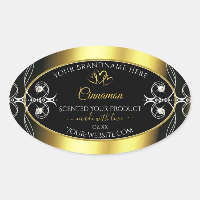Glamourous Diamonds Black Gold Decor Product Label (Front)