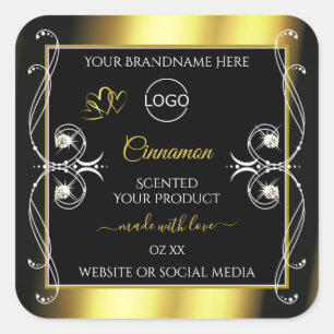 Glamourous Diamonds Black Gold Product Labels Logo