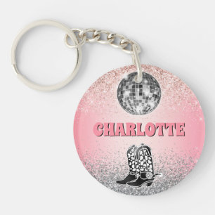 Glamourous Disco Retro Theme Custom Key Ring